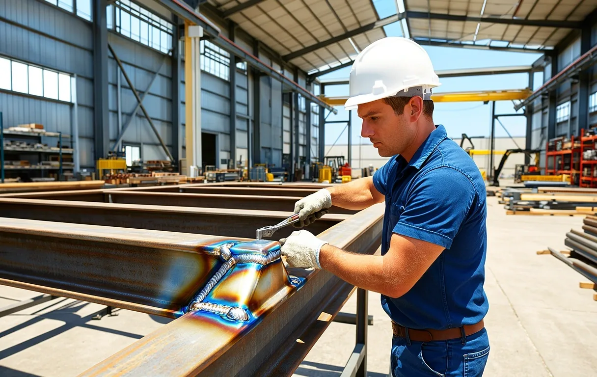 Quality control in the steel building factory